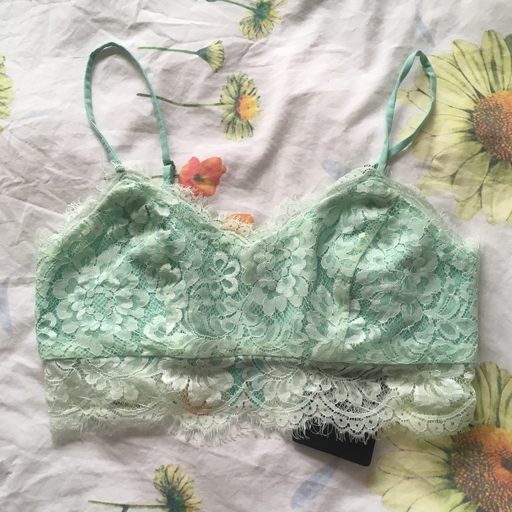 Mint Eyelash Lace Bralet by Missguided